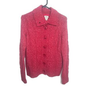 L.L Bean Cardigan Sweater Pink Vintage Size XS
